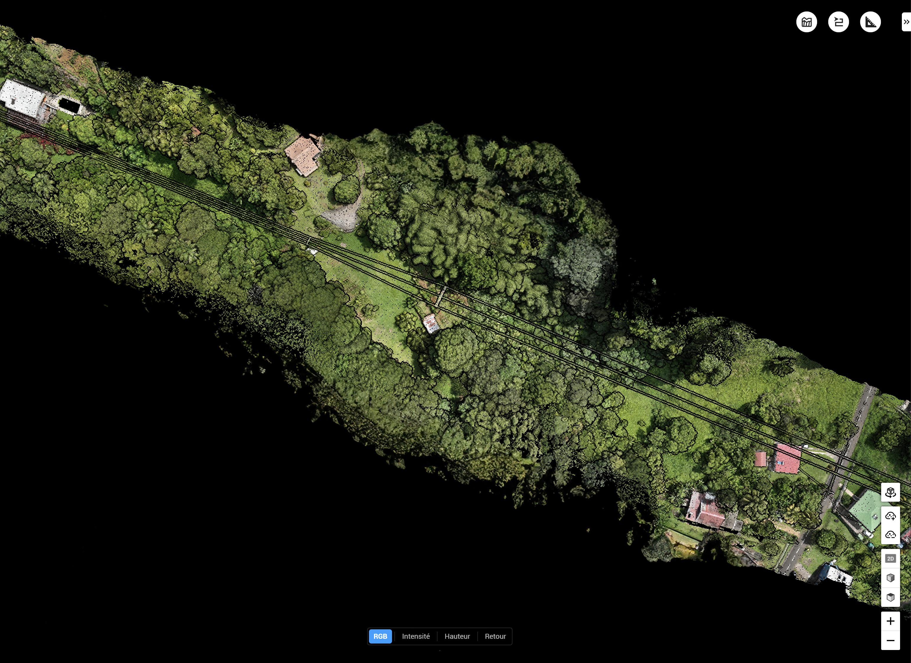 LiDAR analysis of power lines and vegetation
